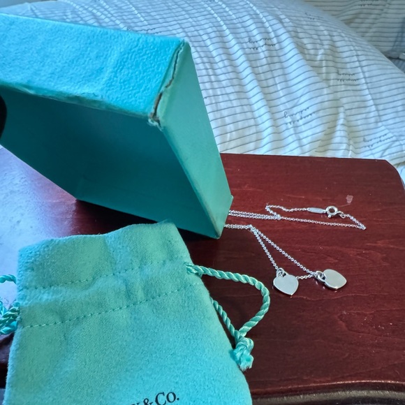 SOLD - Tiffany Mini Double Heart Necklace - Picture 7 of 8